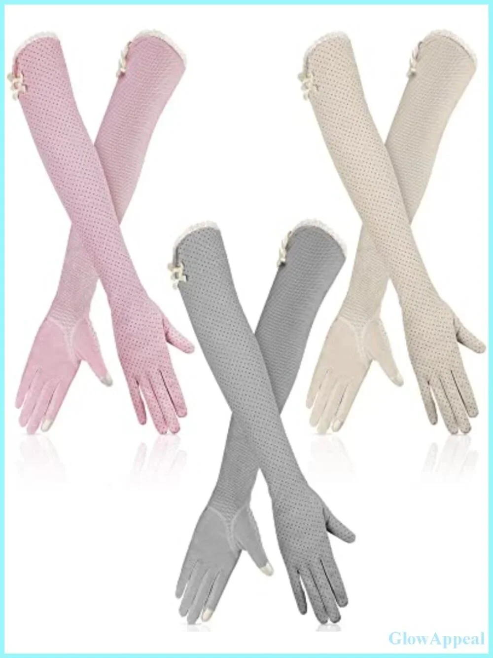 Women UV Sun Protection Driving Gloves - 3 Pairs Cotton Touchscreen